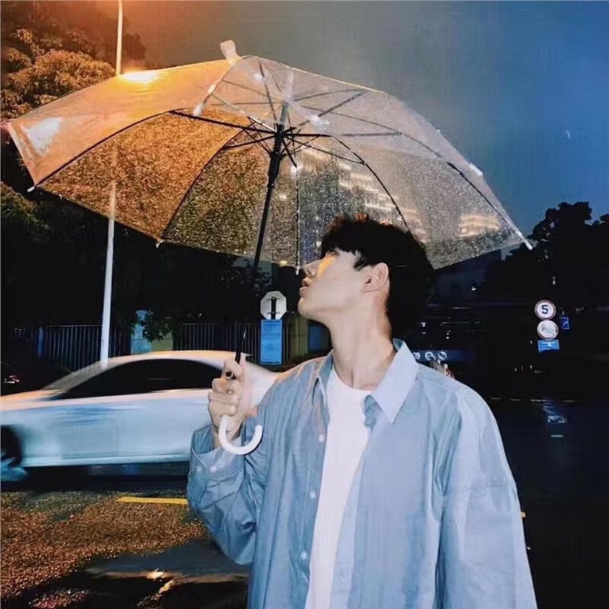 小清新透明雨伞jk伞创意透明男女儿童可用网红出片自拍神器可DIY