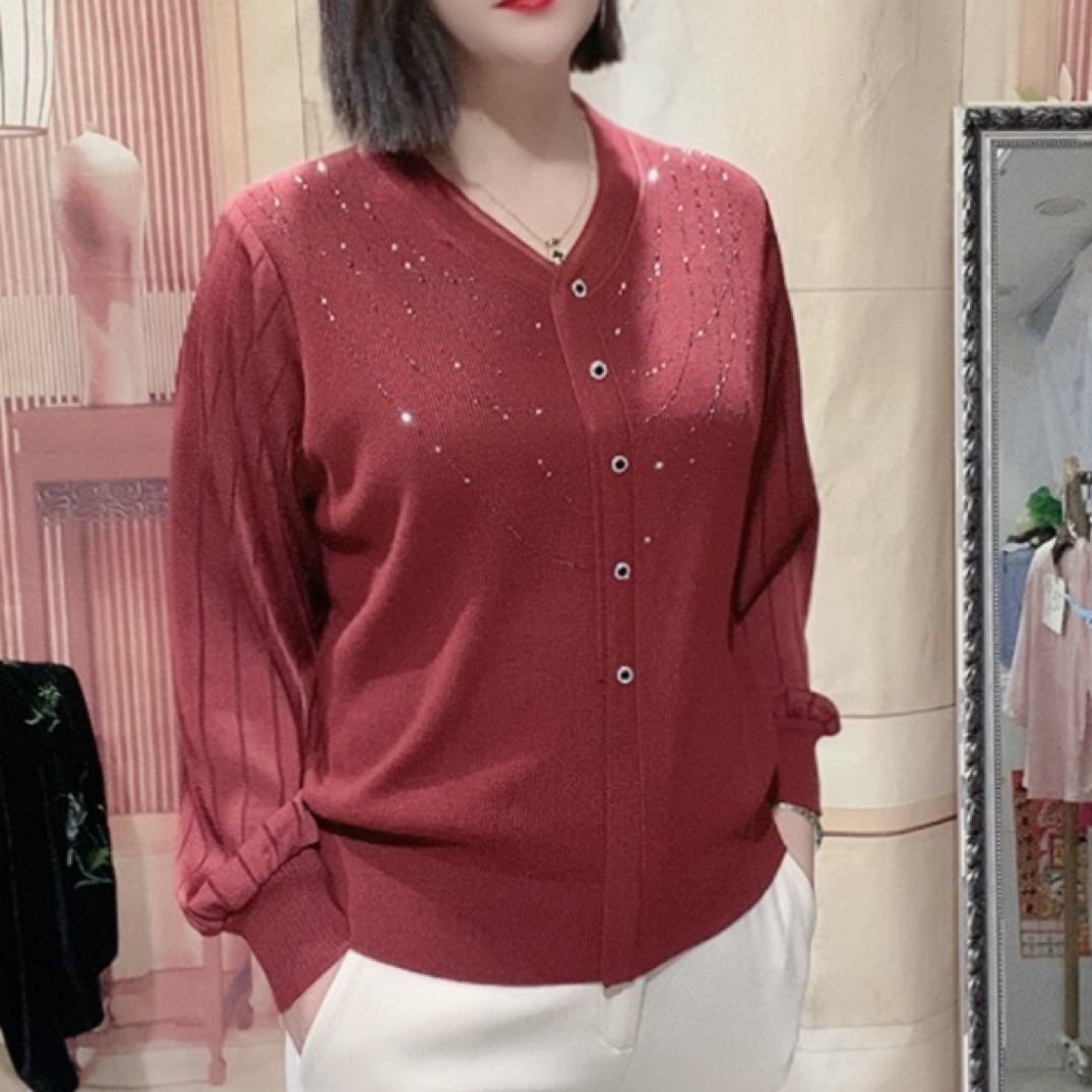021款v领钻衫洋气显瘦