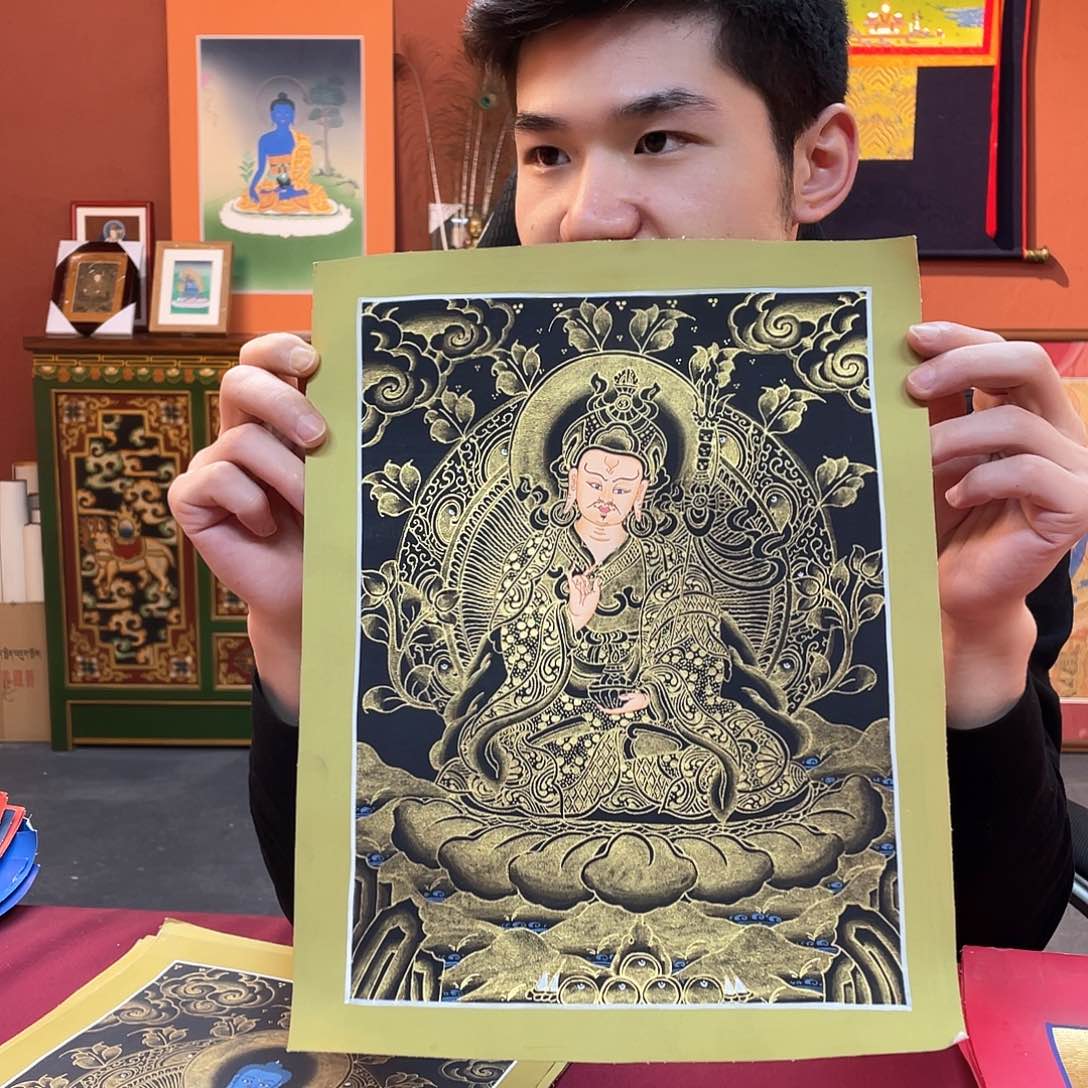 装裱画22×30黑金莲师