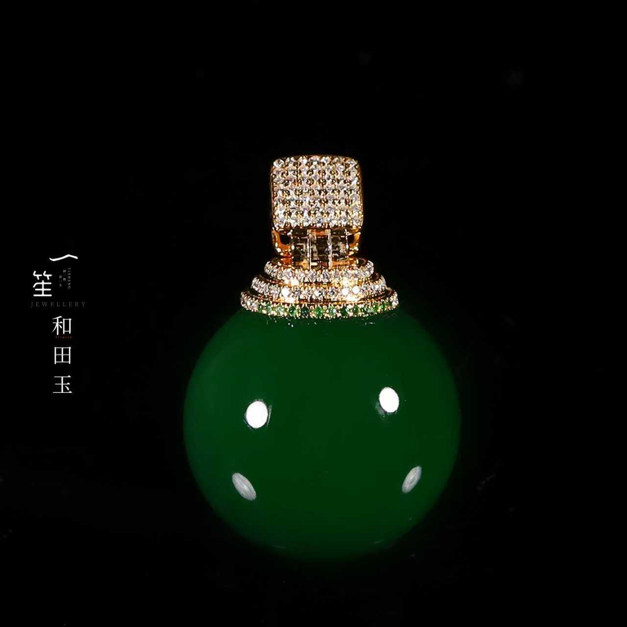 【一笙 · 臻藏】大器 · 和田玉俄7大龙珠单珠20mm 18k金 YS27791