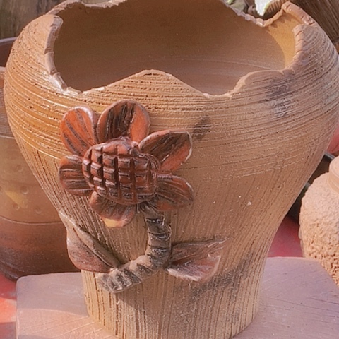 紫砂花盆口23高度24瑕疵