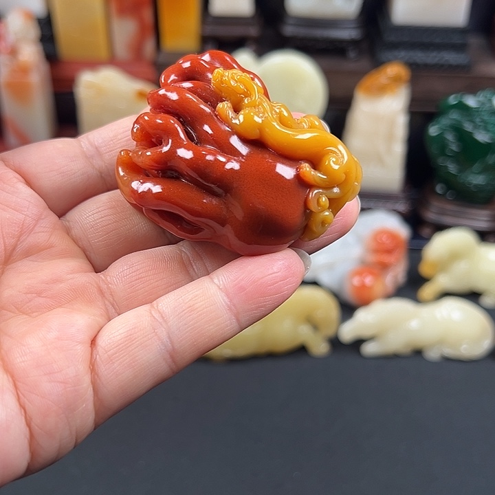 寿山石寿山芙蓉石手把件