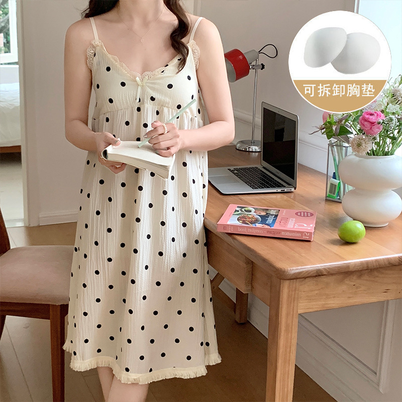 a1-2新款睡衣女睡裙家居服套装薄款女士