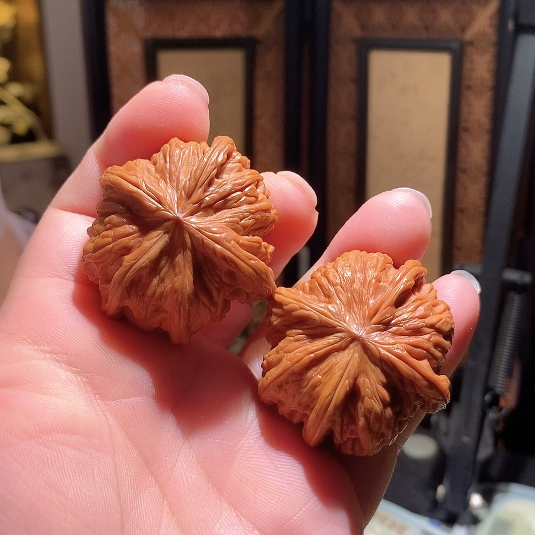 文玩核桃把件磨盘五棱