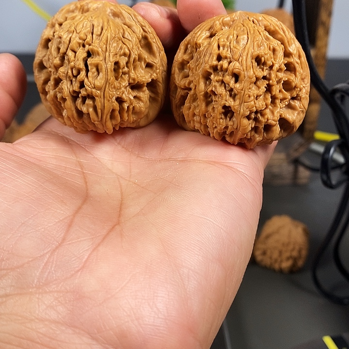 文玩核桃把件红皮大果骨质棒43南疆石