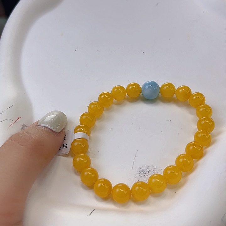 蜜蜡手链未镶嵌一****?7蜜蜡