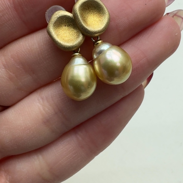 海水珍珠耳饰银S925镶嵌