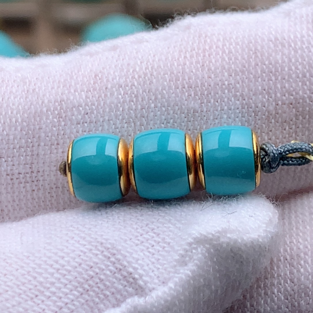 绿松石18K金镶嵌珠宝奇石