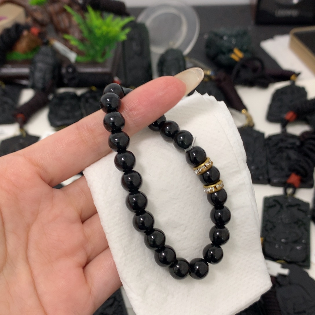 天然缅甸a货钢琴黑挂件