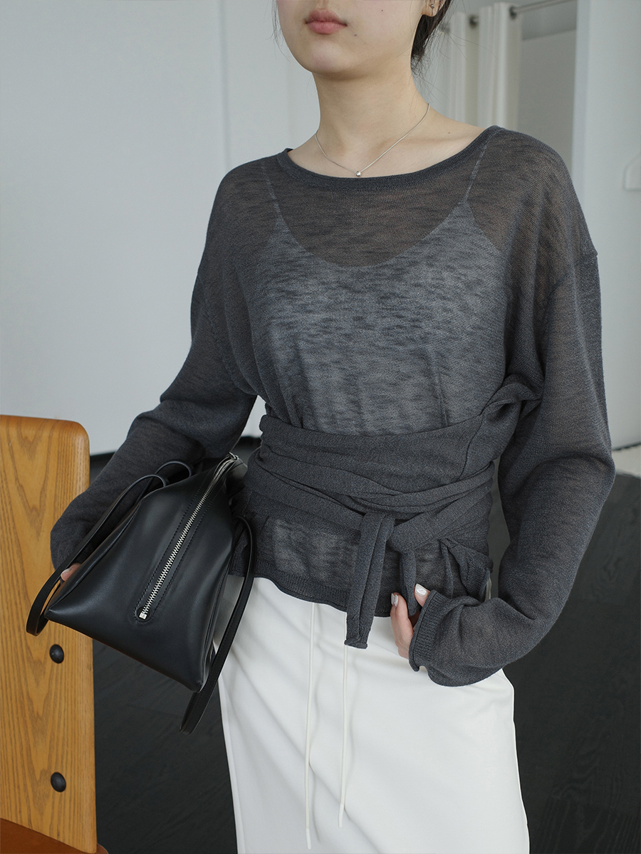 《新品上新》气质百搭时尚设计感圆领毛针织衫 11367