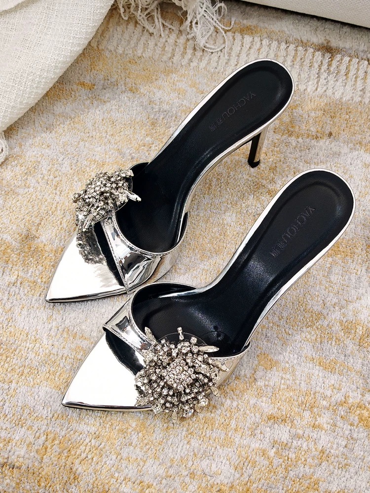 685-6银色（8厘米）细跟高跟鞋