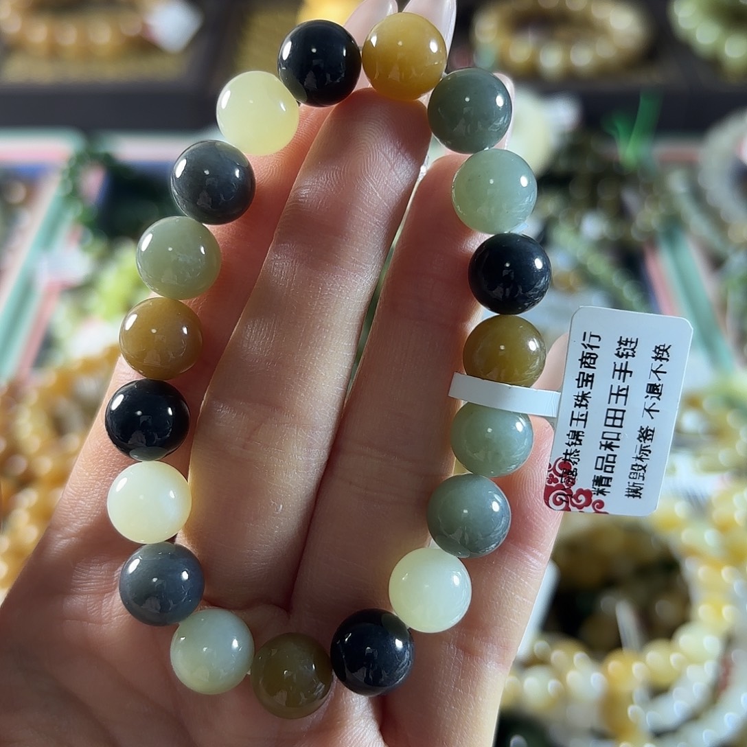 和田玉未镶嵌手链433