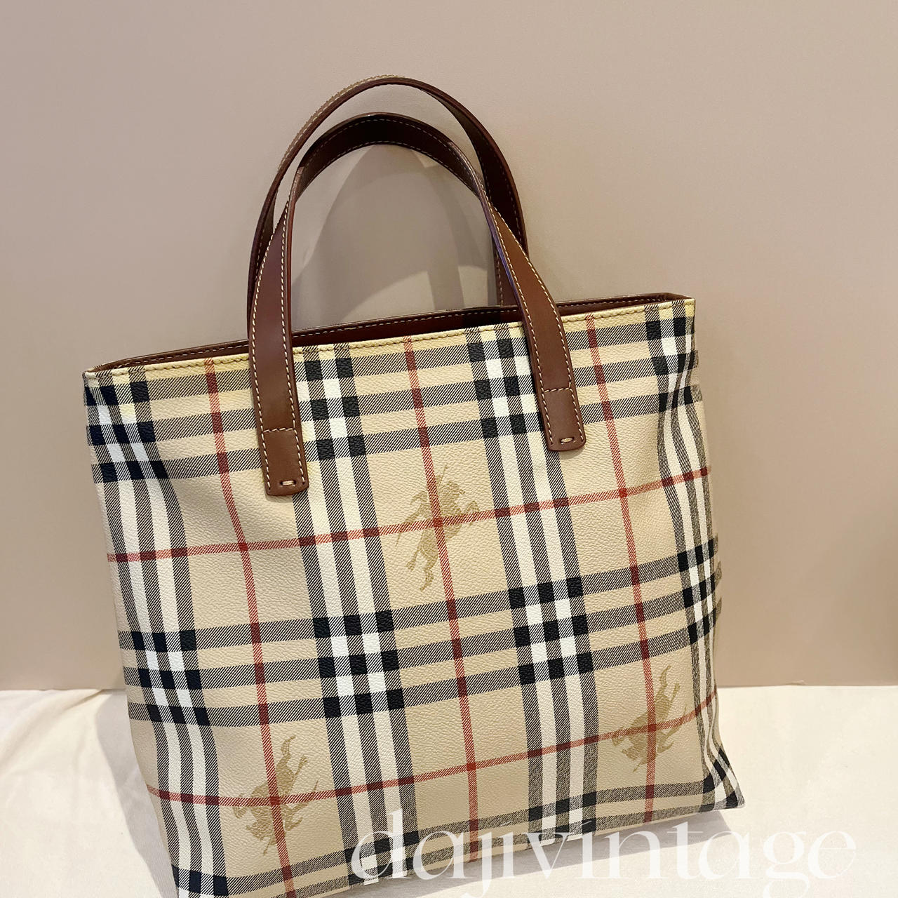 99新 BURBERRY/博柏利 大吉中古/Burberry战马格纹手提包