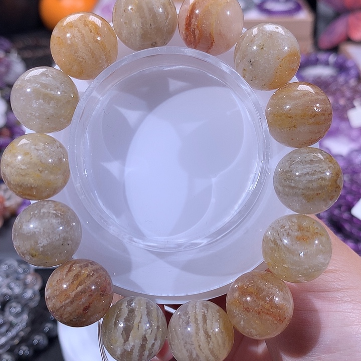 水晶手链14K金镶嵌16m