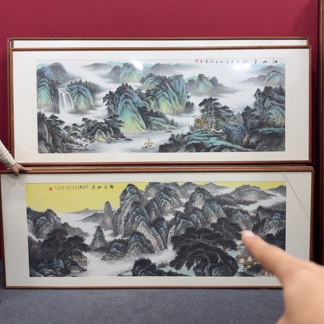 国画手绘作品带框包邮210成80