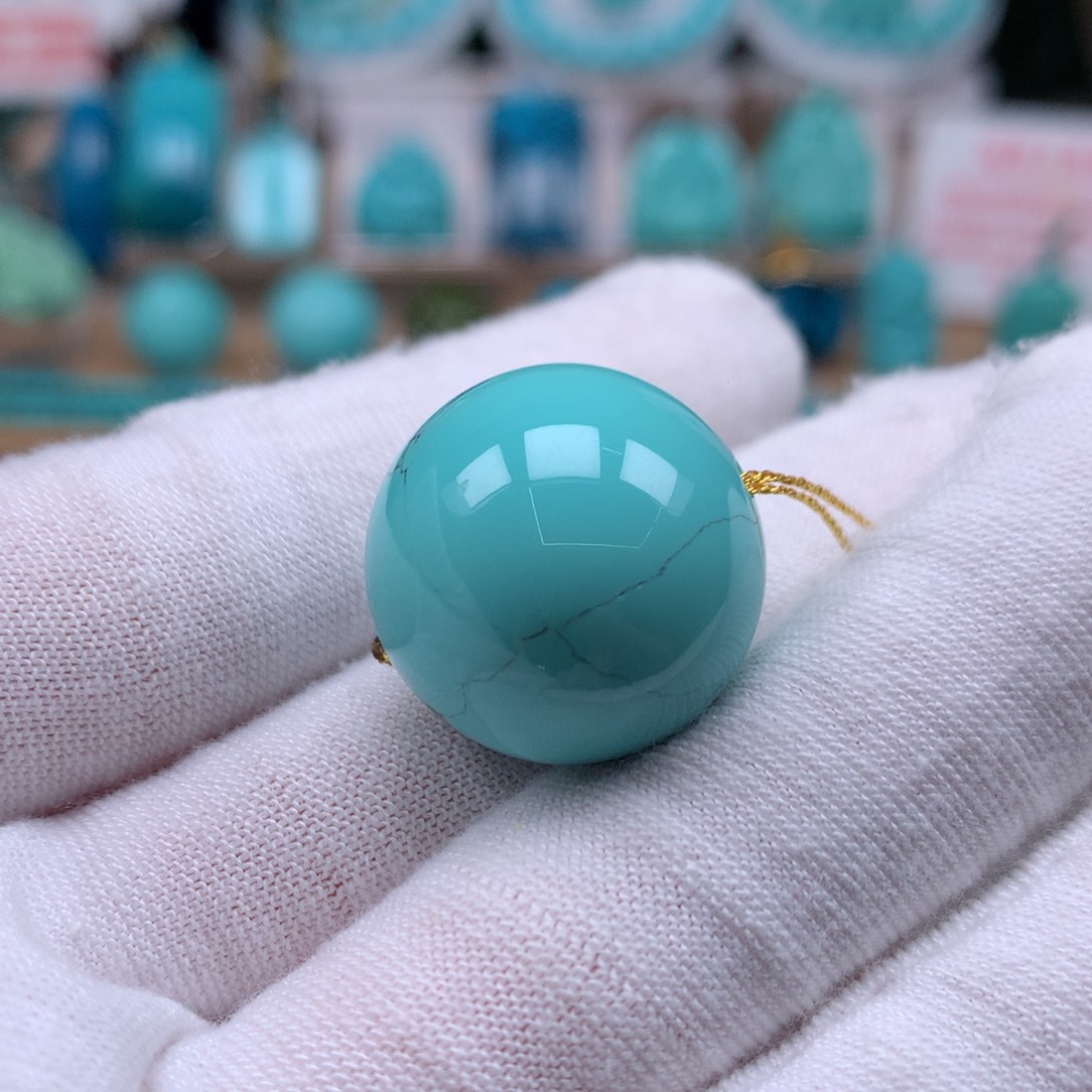未镶嵌绿松石珠宝奇石直径21mm