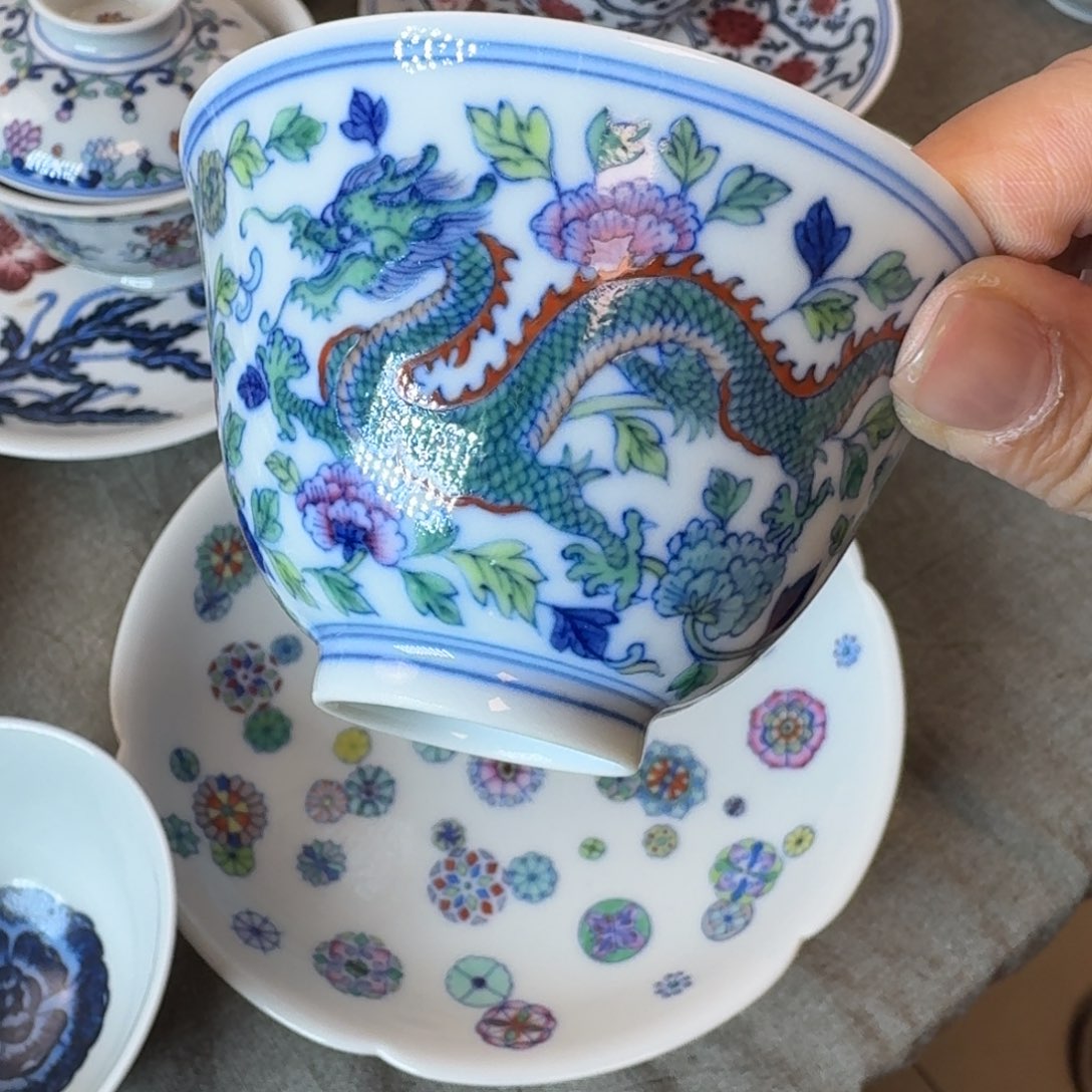 景德镇陶瓷手绘斗彩单杯