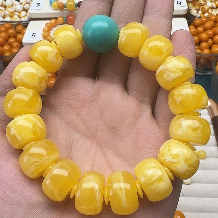 打****非金属鸡油黄算盘珠一套