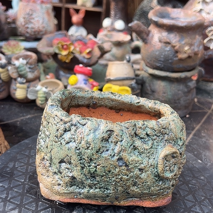 6福利手工粗陶高温花盆