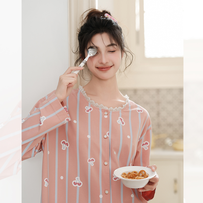 【官方企业店】29-59芬腾新款工厂直发正品长袖长裤棉质睡衣