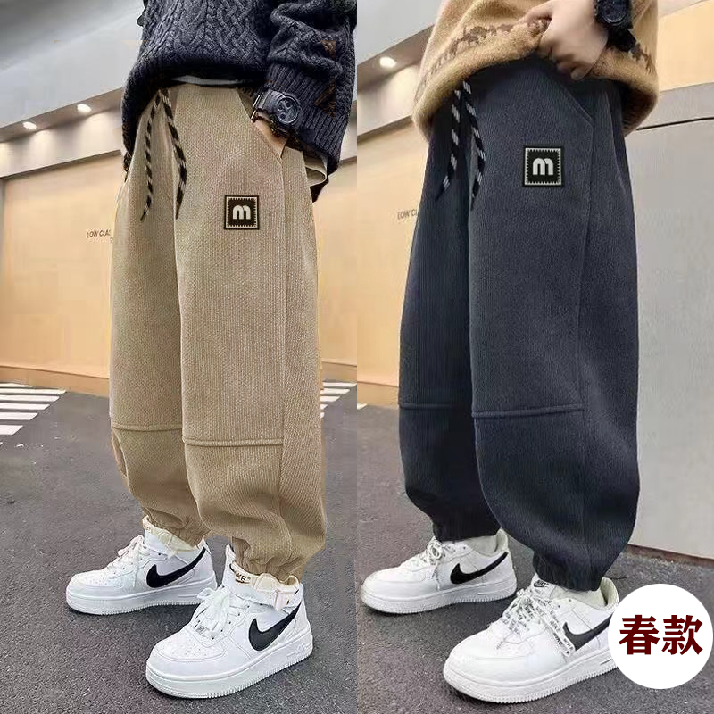 2001新款童男童女童运动裤宽松潮时尚休闲裤子春秋中大童卫裤