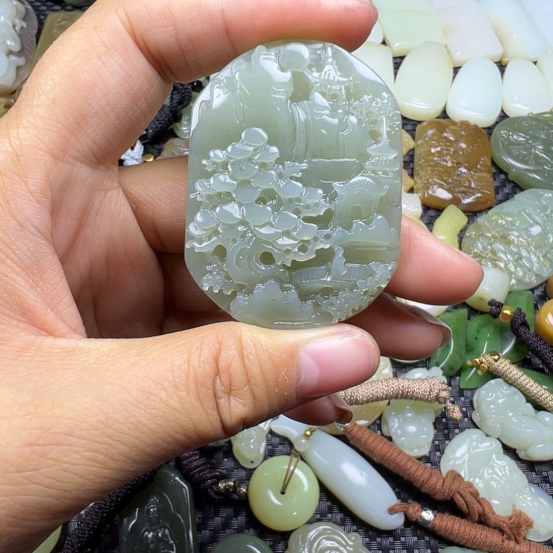 和田玉未镶嵌吊坠(不含链)