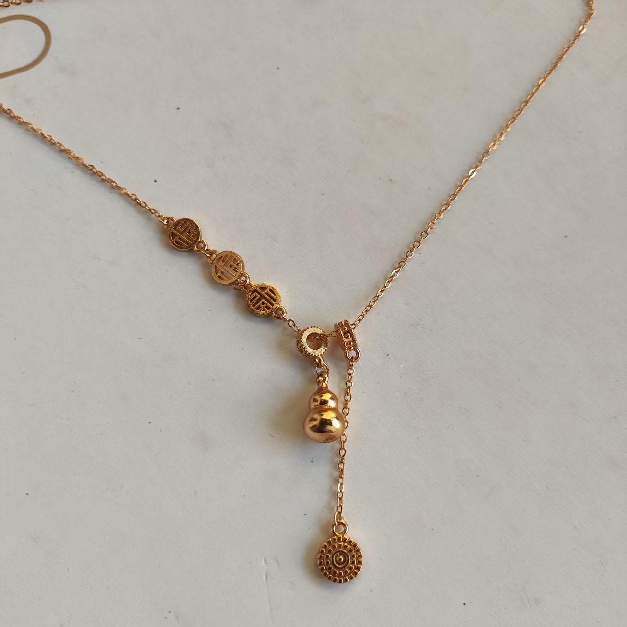 澜游商贸--福字葫芦v百搭项链a37DH