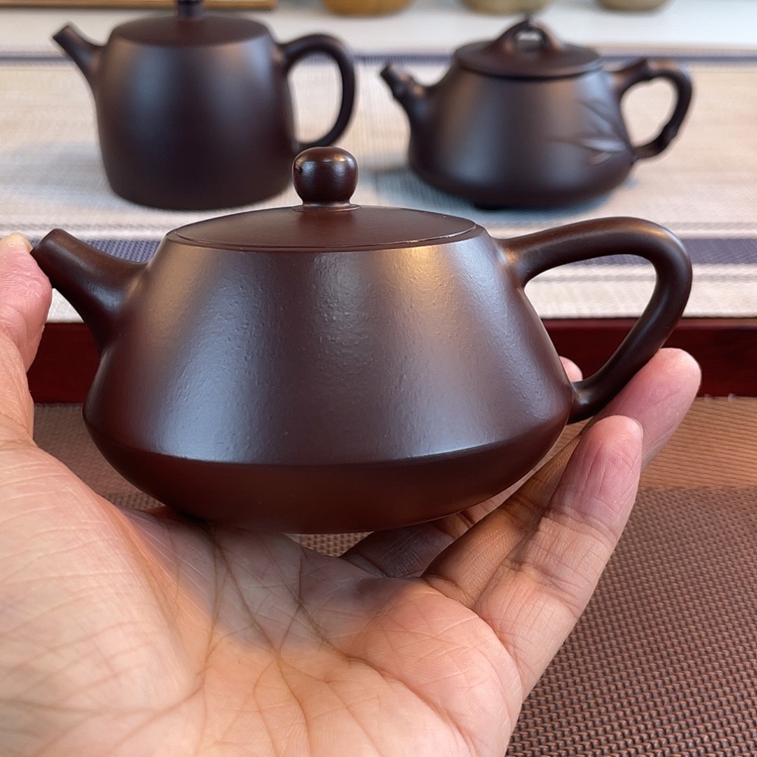 壶紫砂原矿紫泥柱瓢器型