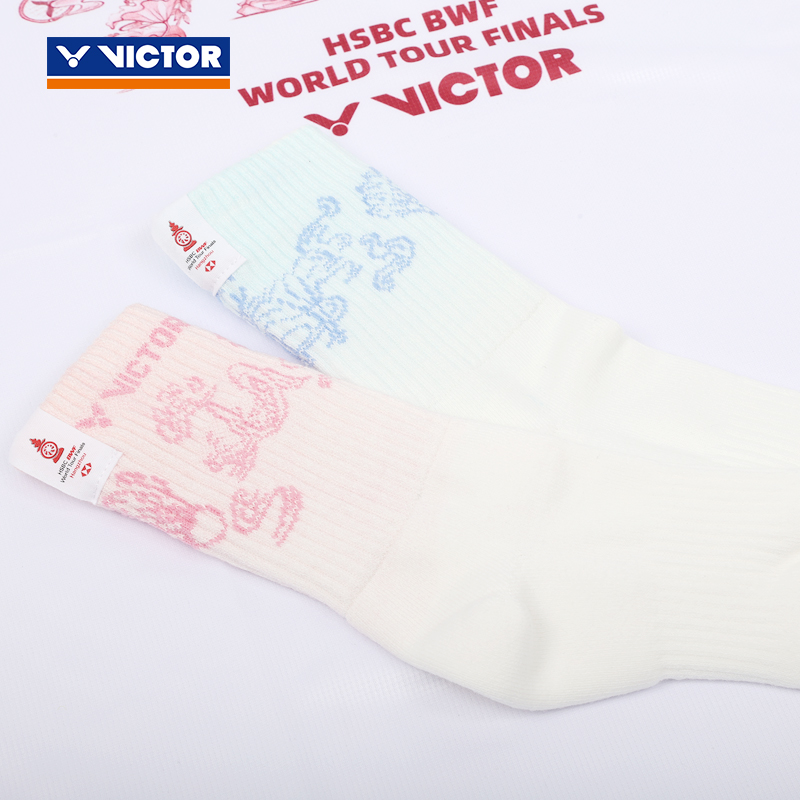 威克多VICTOR胜利新品2025世巡赛运动袜高筒男女款SKWT2503/2504