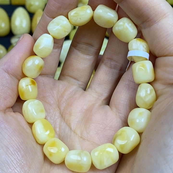 蜜蜡手链未镶嵌天然原矿假一赔十