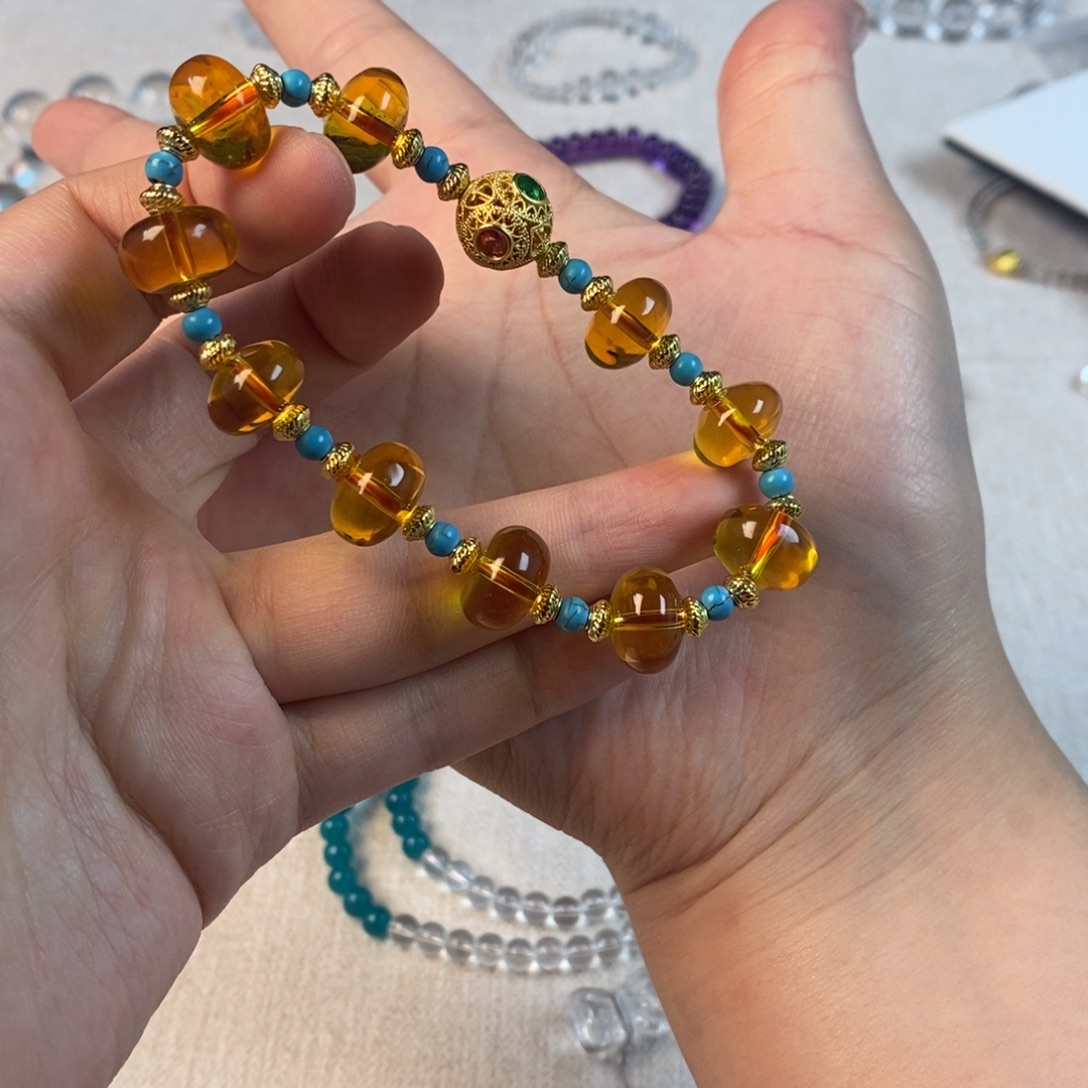 水晶手链未镶嵌手串黄水新中式