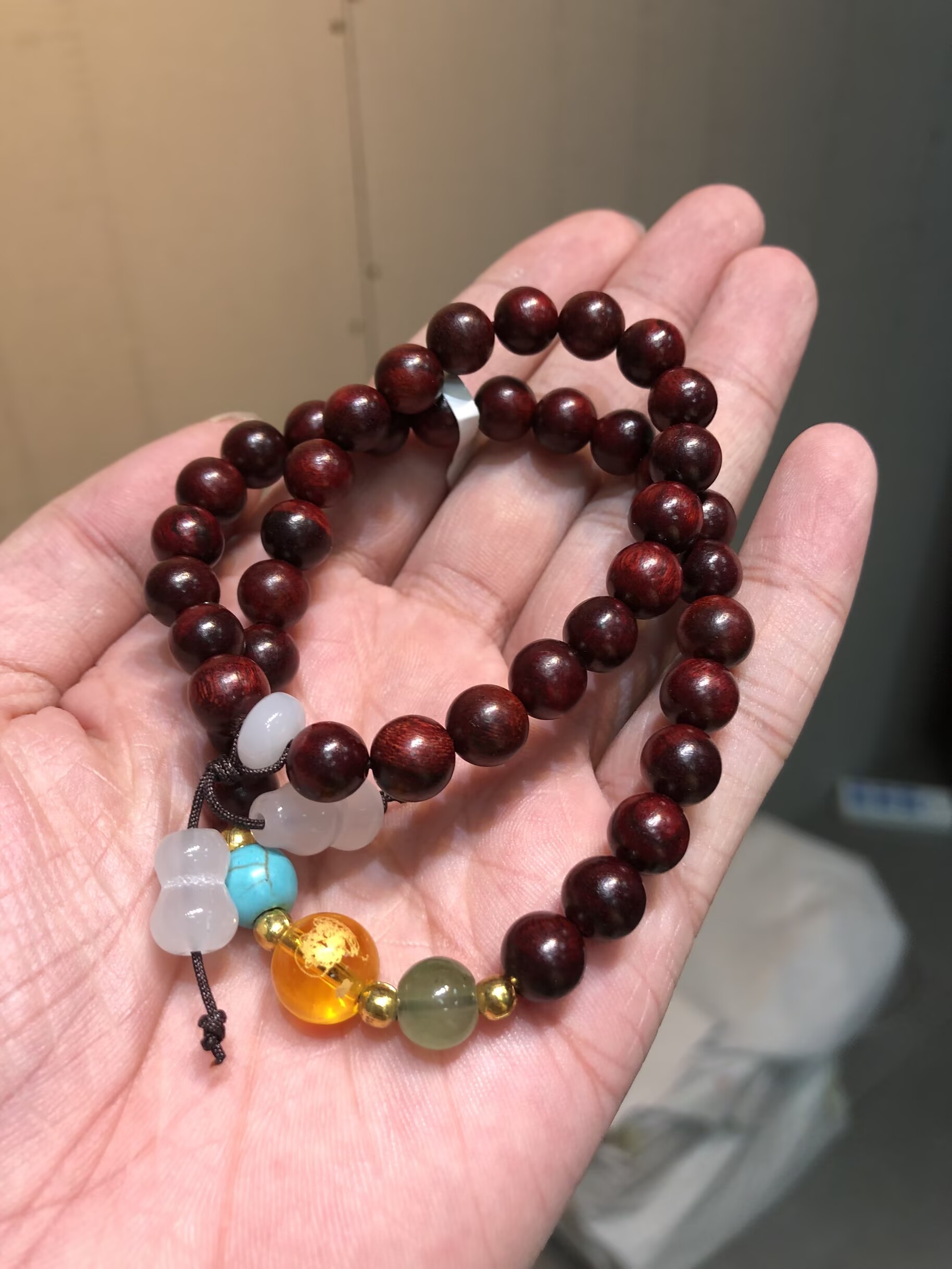 红檀双圈手串无礼盒