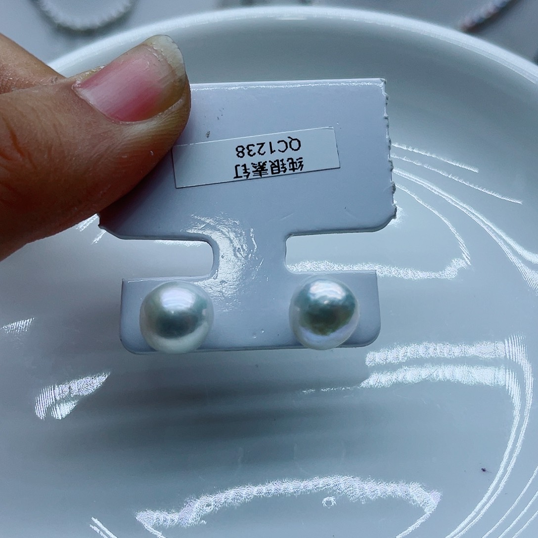 银S925镶嵌耳饰淡水珍珠