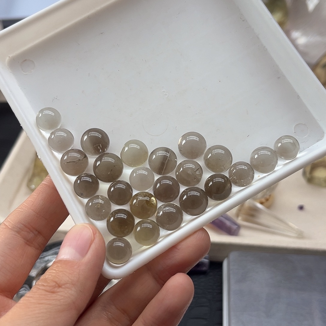 未镶嵌水晶珠宝半成品50黄水晶单珠