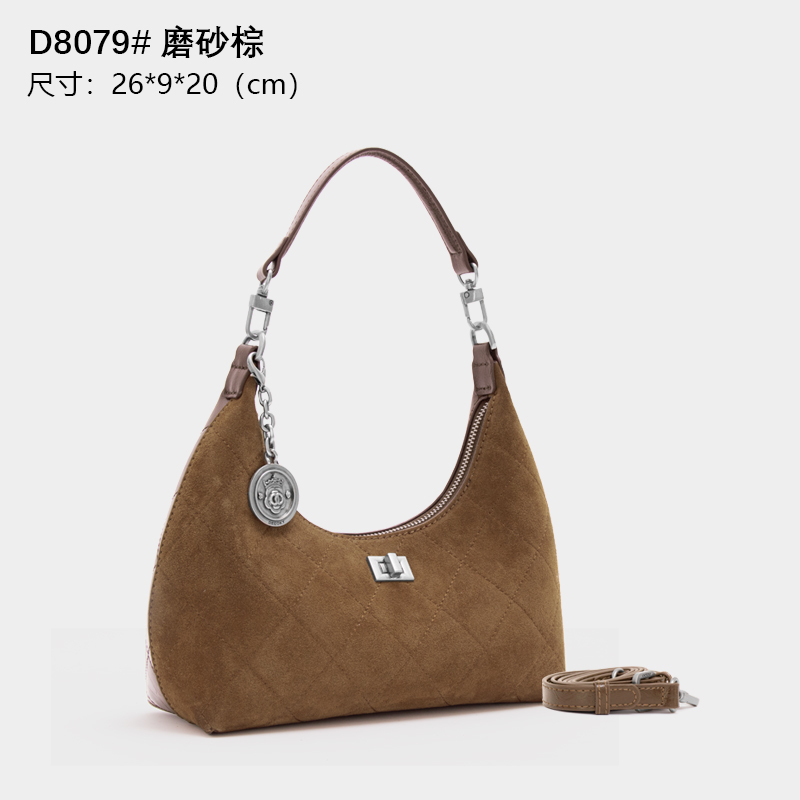 【RAIN.CUN】ZT-D8079-磨砂棕RAIN.CUN气质百搭简约斜跨轻奢女包