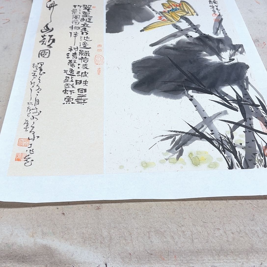 国画夏日清朗清新自然不