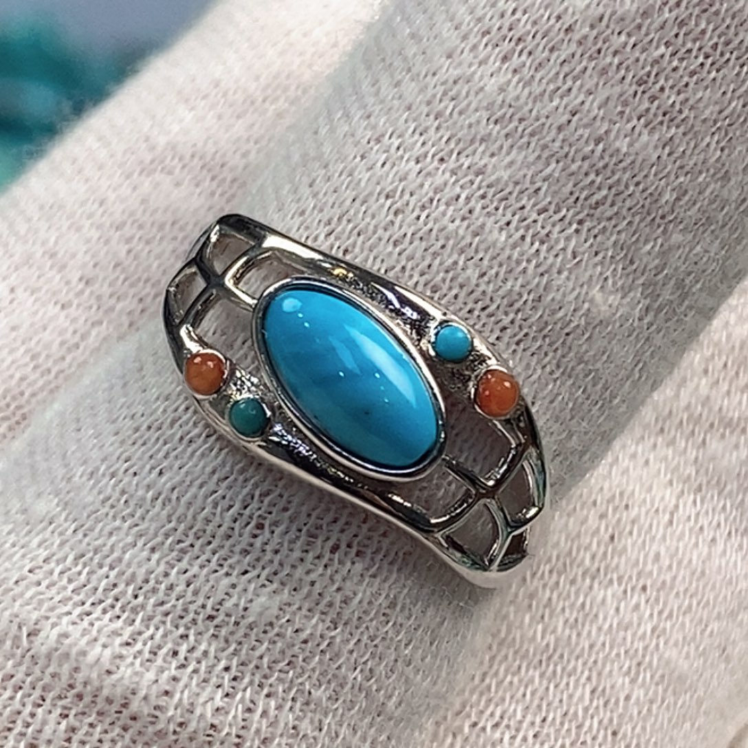 绿松石银S925镶嵌珠宝奇石