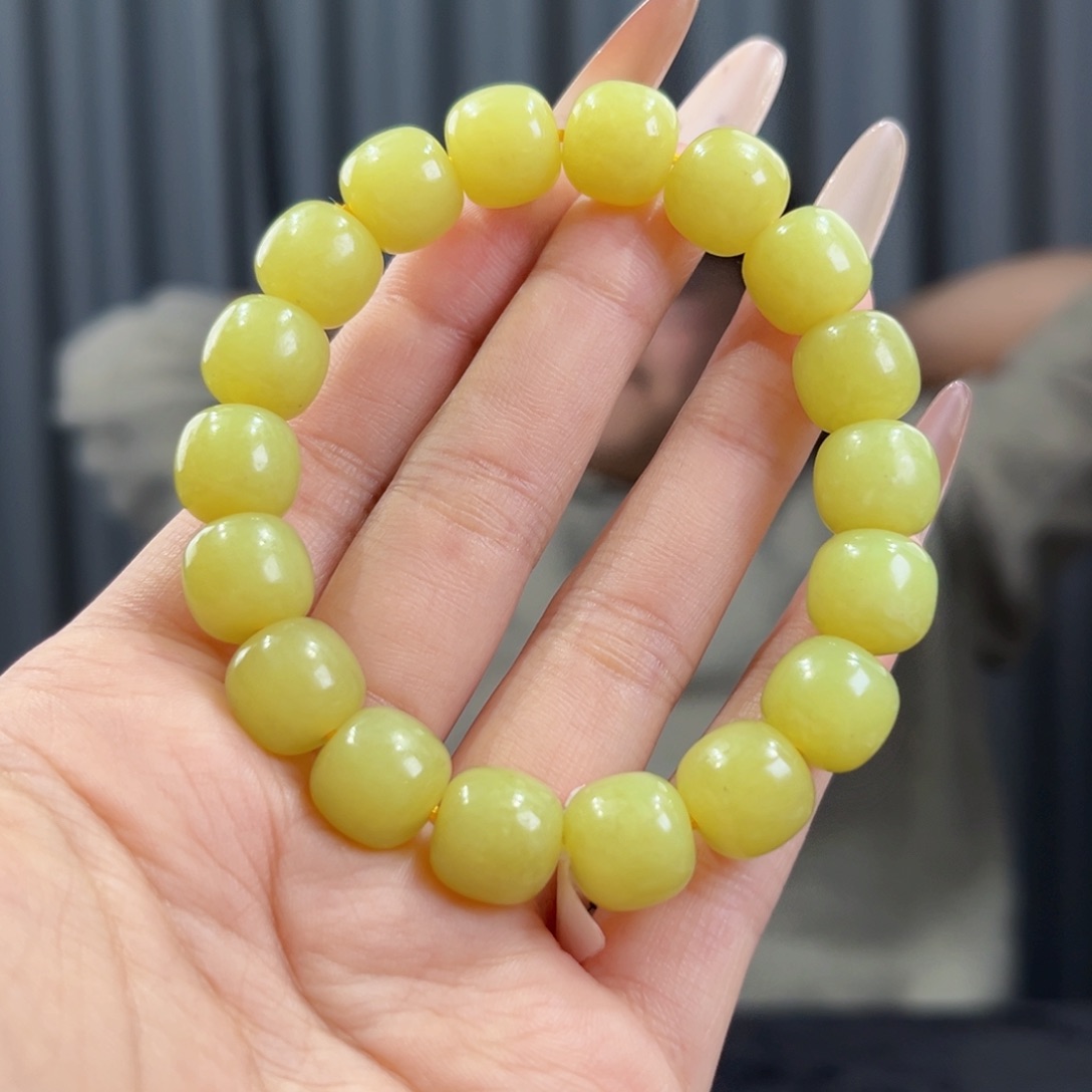 和田玉未镶嵌手串天然和田玉新疆若羌黄口手串12