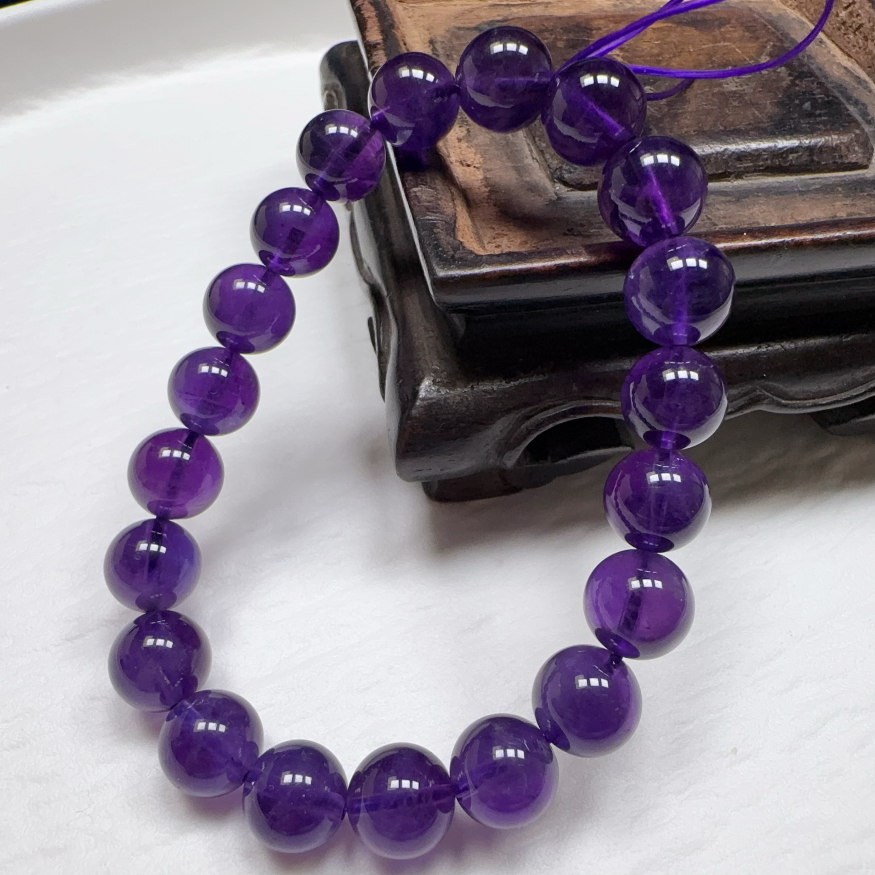 【紫水晶 88】圆珠手串9+