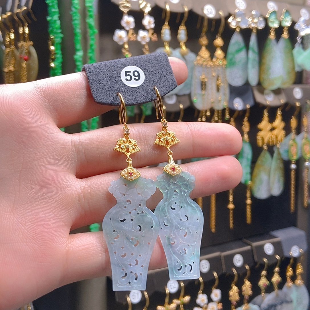 翡翠未镶嵌耳饰翡翠