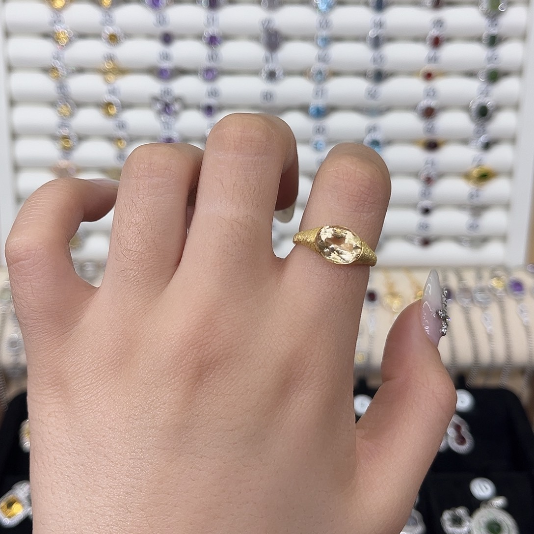 黄晶银S925镶嵌戒指