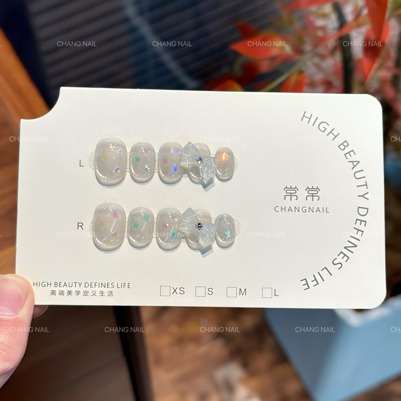 白雪公主-Snow White-纯手工穿戴甲纱感猫眼温柔纯欲风 10片装
