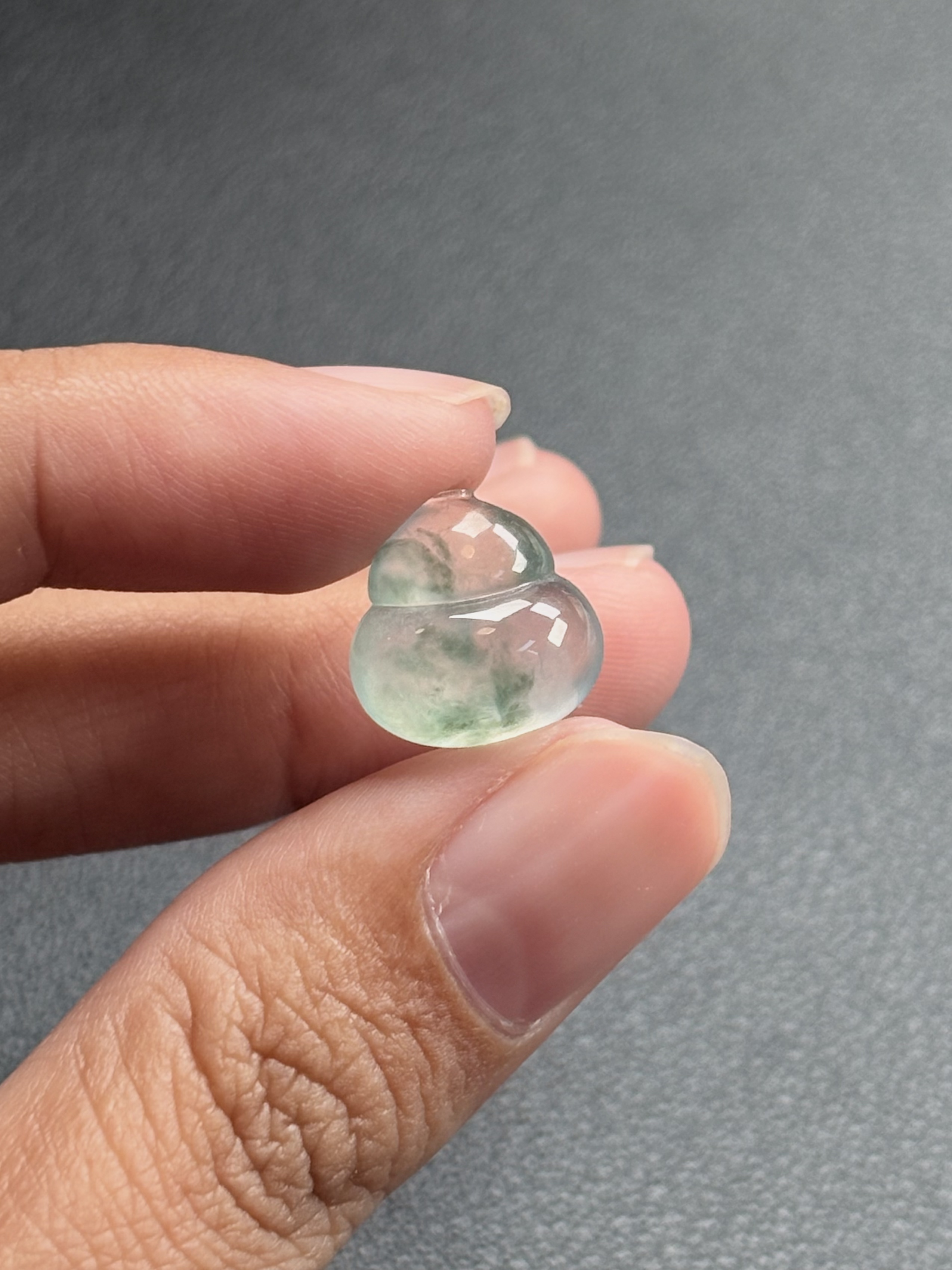 天然翡翠A货冰飘花葫芦