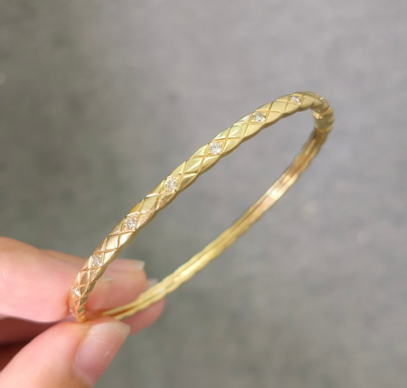 18k金钻石手镯18 K黄15号