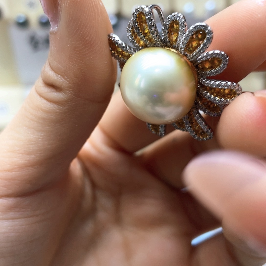 海水珍珠颈饰银S925镶嵌