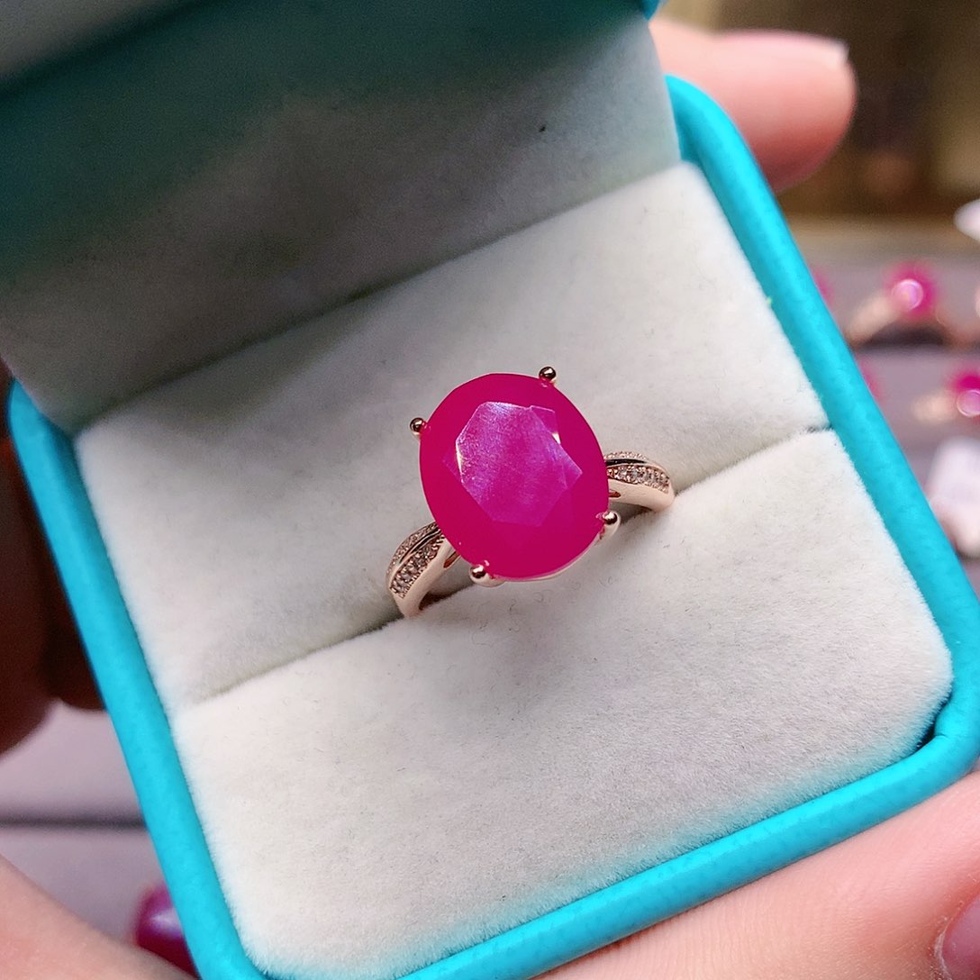 红宝石戒指银S925镶嵌