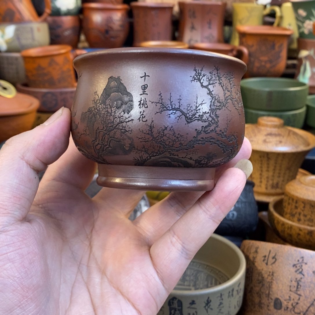 紫砂杯子宜兴全手工紫砂杯