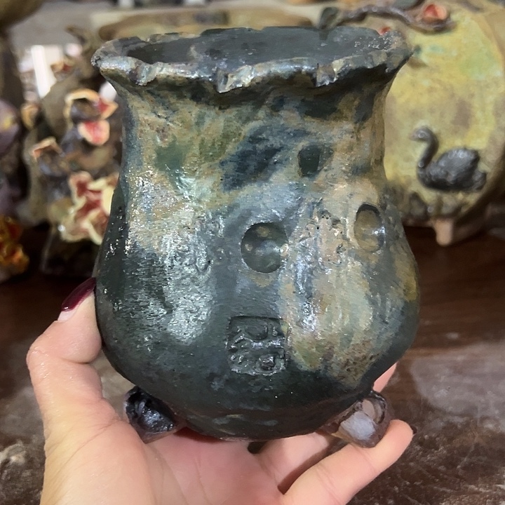 福利手工粗陶高温花器