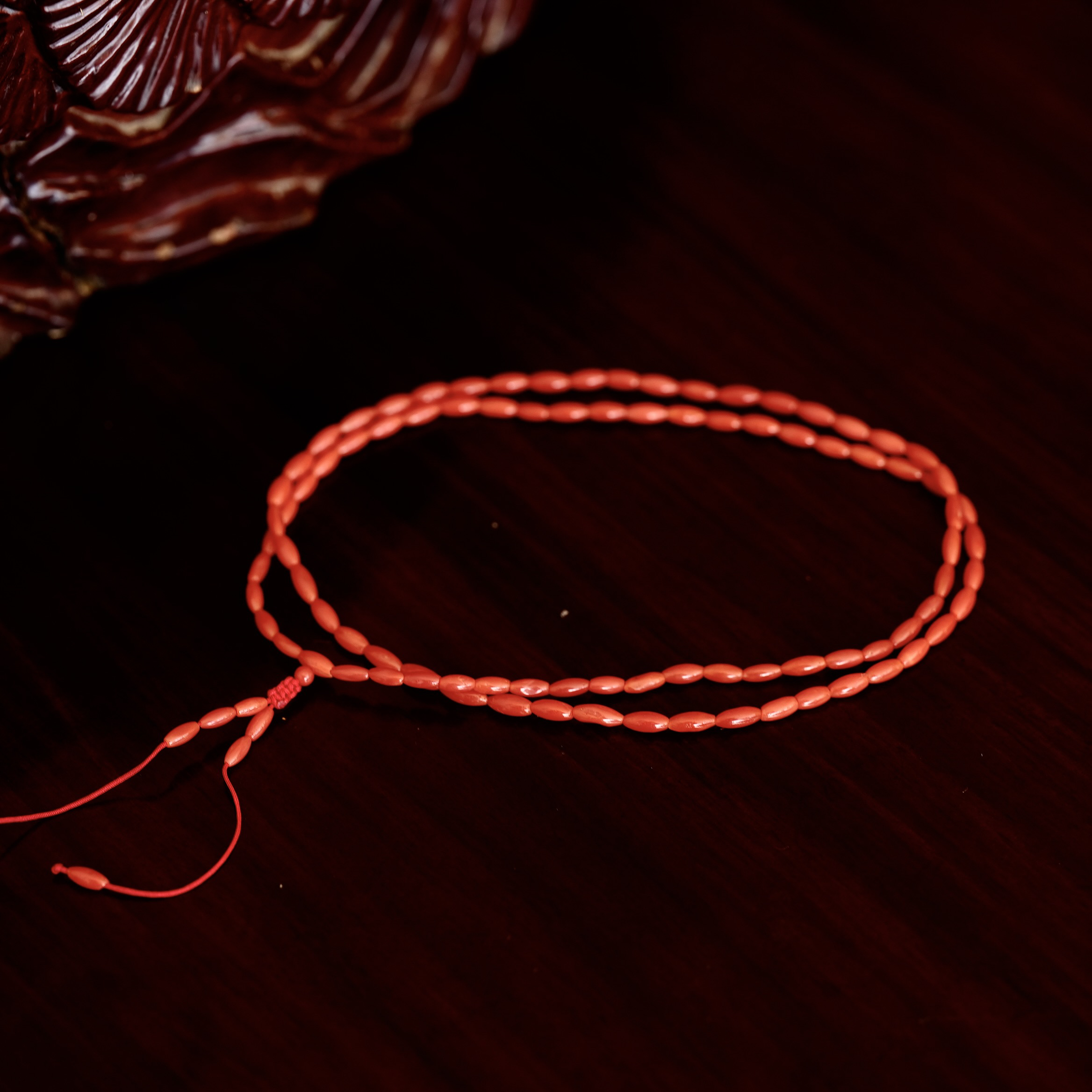 珊瑚DG0525天然红珊瑚枣链