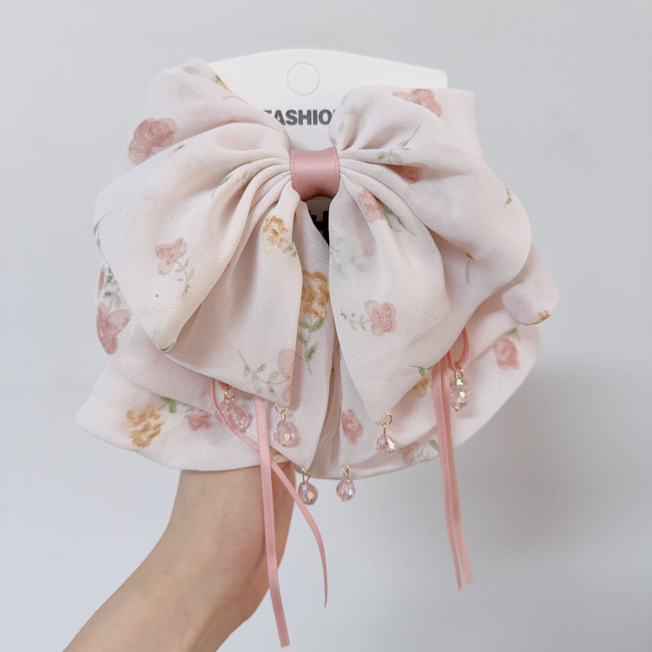 高级感精致碎花蝴蝶结高马尾夹女时尚轻奢闪钻后脑勺发抓发饰2759